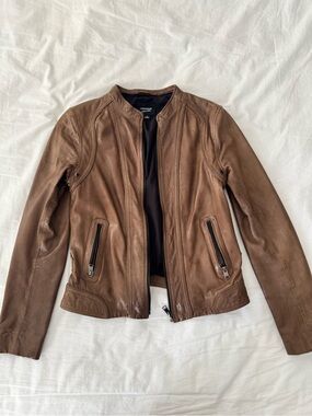Lamarque Arlette Brown Leather Jacket - Women Size S